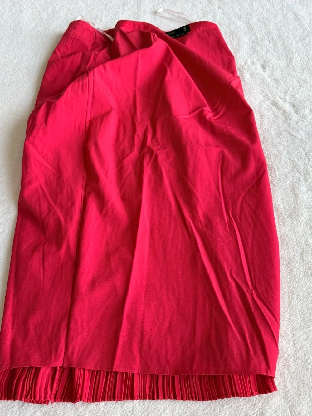 Love Bonito NWOT Sorrel Pleated Foldover Red Midi Skirt S (4)